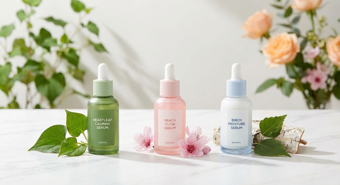 Anuaの人気美容液3種（ドクダミ、桃、シラカバ）のイメージ