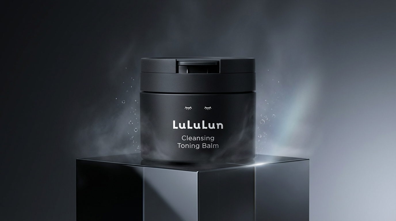 ルルルン クレンジングバーム【クリアブラック】を黒のリセット感あるトーンで見せたアイキャッチ