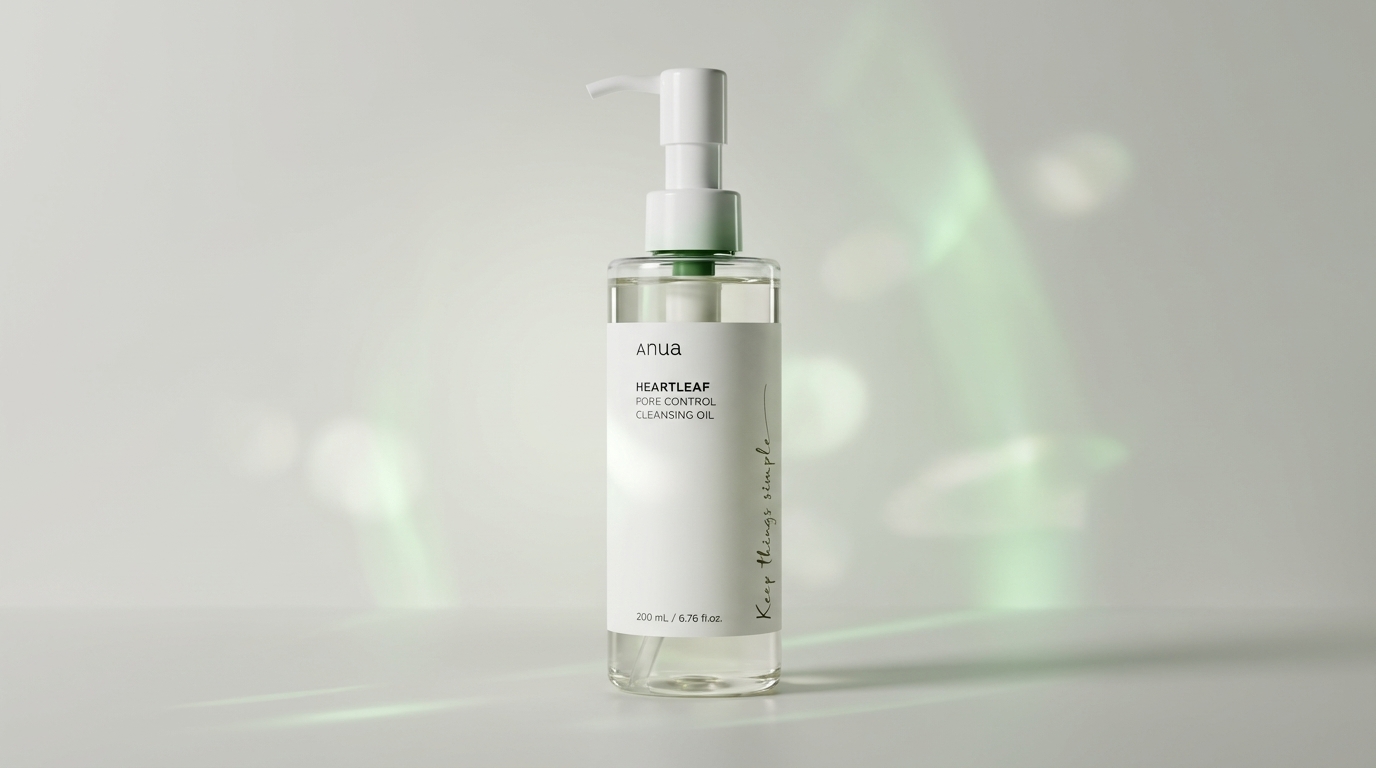 アヌアのドクダミクレンジングオイルを上品なグラデーション背景で見せた、信頼感のあるアイキャッチ画像