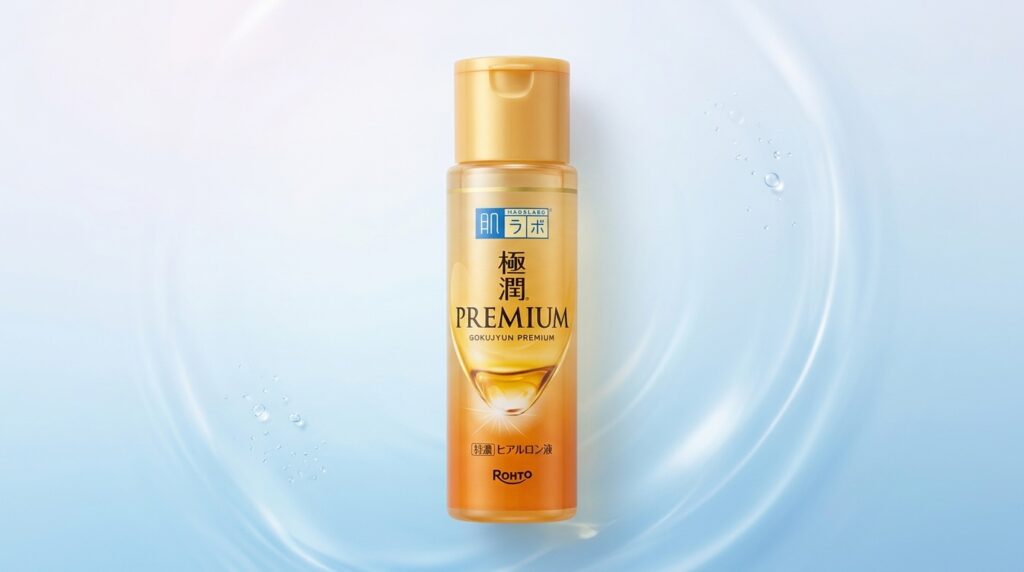 肌ラボ 極潤プレミアム ヒアルロン液の商品ボトルを正面から見せた清潔感のあるアイキャッチ画像